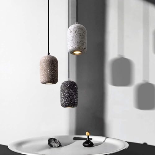 Éclairage pendentif en béton rétro plafonnier ciment LED de salon