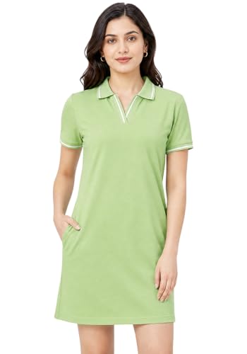 Image of Wear Your Opinion Women's S to 5XL Plus Size PQ Polo Collar Neck Style Midi Tshirt Dress
