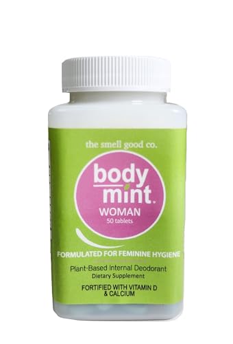 Body Mint Woman | Chlorophyll Deodorizing Supplement for Full Body Feminine Hygiene & Freshness | Aluminum-Free Plant-Based Internal Deodorant | All-Day Protection & Odor Control | 50 tabs