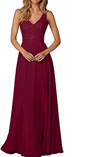 HUINI Ballkleider Lang A-Linie Abendkleid Hochzeitskleider Spitzen...