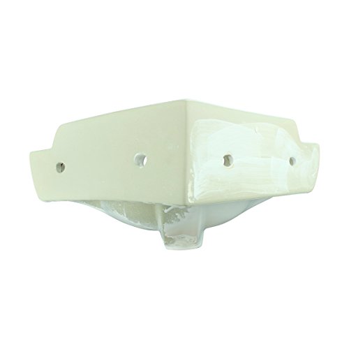 Renovators Supply Manufacturing Mountain Pond 20.5" Corner Wall Mount Bathroom Sink Small White Ceramic Bowl With Overflow And Backsplash Space Saving Easy Install Heavy Duty Porcelain Sink #TOP5