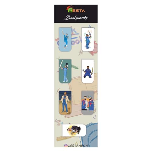 Image of Zesta Magnetic Bookmark Set of 7 | Aesthetic Book Mark for Reading | Cute Anime Bookmarks for Kids, Students | Book Accessories for Novels, Gifts for Readers(Cricket Magnetic Bookmarks, 9X2.5 Cms)