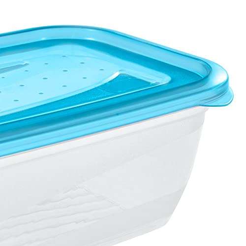 keeeper Frischhaltedosenset 5-teilig, 5 x 0,5 l, 15,5 x 10,5 x 6 cm, Fredo Fresh, Blau Transparent