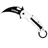Fox Knives 479 W G10 White Emerson Wave Folding Karambit, One-Handed Deployment, N690 Blade, Black Idroglider Finish, Liner Lock, Pocket Clip