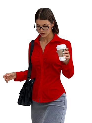 Image of Aahwan Solid Front Stylish Gathered Detail Full Sleeves Casual Shirt for Women' & Girl's