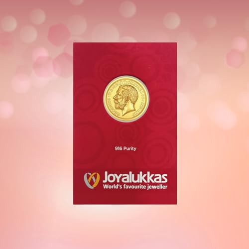 Joyalukkas 22k (916) 8 gm BIS Hallmarked Yellow Gold Precious Coin with George head Design