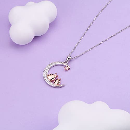 Ladybug/Monkey Necklace For Women Girls Star Moon Necklaces Animal Pendant Jewelry Best Moon Lovers Birthday Gifts4
