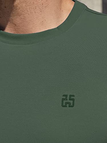 Men's Performance T-Shirt Wrinkle-Resistant Quick Dry Short Sleeve Moisture Wicking Upf 50+ Sun Protection Athletic(Green,M) #TOP4