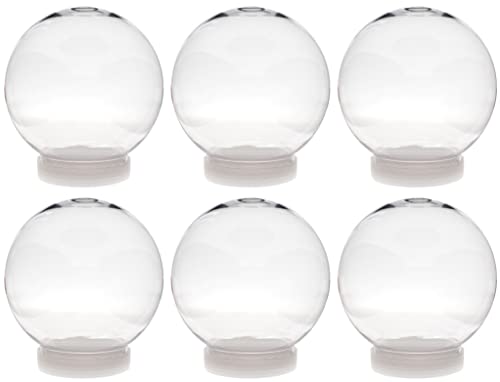 Creative Hobbies Pack of 6 (130mm) 5 Inch DIY Snow Globe Water Globe - Clear Plastic with Screw Off Cap | Perfect for DIY Crafts and Customization
