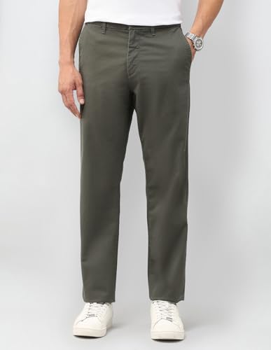 Image of U.S.Polo Association Men's Riley Straight Fit Twill Trousers (USTRO0641S Green 38)