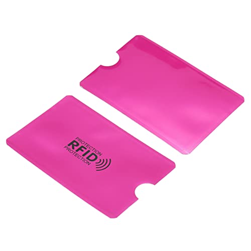 YOKIVE 10 Pcs RFID Card Holder Horizontal, Card Sleeve Slim | Scratch Resistant, Great for Business Cards, Access Cards (Rose Red, 3.62-Inch)