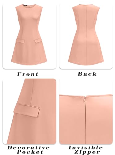 Image of oten Women's Sexy Cap Sleeve Mock Neck Mini Dress A-Line Flare Club Night Out Party Short Dresses