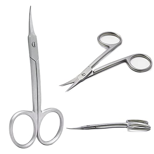 Nail Scissors Professional Cuticle Scissors Extra Strong Straight Curved Manicure Nail Art Scissors (CS-04)