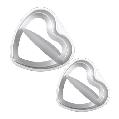 IMIKEYA 2piezas Molde De Hornear Desmontable Forma De Corazón Para Pasteles y Tartas Celebraciones Cocción Uniforme y Antiadherente