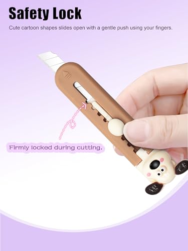 Image of 6 Pack Box Cutter Retractable, Sharp Utility Knife Retractable, Cute Box Cutters for Office, Home, Arts Crafts, Cartons, Cardboard Multi-Colors