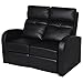 vidaXL Canapé inclinable Cinéma Maison 2 sièges Cuir Artificiel Noir Sofa