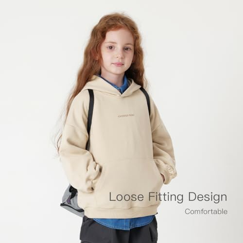 marc & janie Boys Girls Casual Solid Loose Hoodies Long Sleeve Drop Shoulder Sweatshirts Versatile Soft Cotton Tops 2317114
