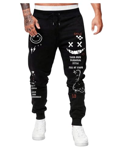 SHENHE Boy's Graphic Print Jogger Pants Elastic Waist Drawstring Workout Sweatpants with Pocket