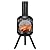 VIVOHOME 46 Inch Chiminea Outdoor Fireplace, Cold-Rolled Steel Wood Burning Fire Pit with Mesh Design, Top Chimney Cover, and Fire Poker Ideal for The Patio, Garden, and Backyard Black