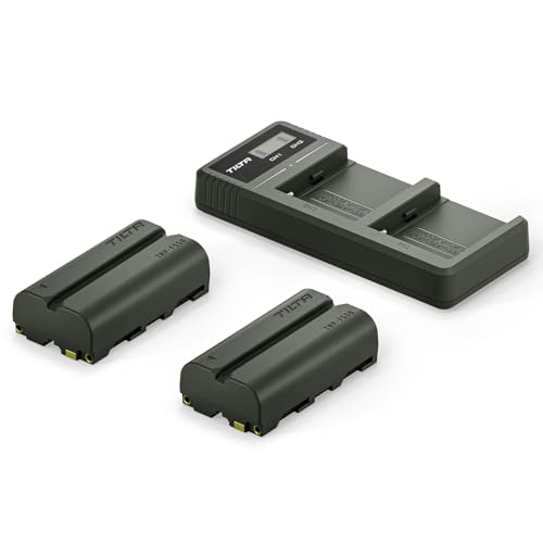 Kit Blumax 2 Batterie NP-F750 4000mAh + Caricatore Slim Dual Per Sony E Luci LED - 6