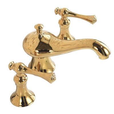 Robinet mélangeur évier or 3 trous pour vasque de salle de bains chic
