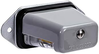LED License Plate Trailer Light [Surface Mount] [DOT FMVSS 108] [SAE L] [Gray-Finish] [Waterproof] [12V DC] License Tag Lights for UTV ATV Trailer Truck RV Boat