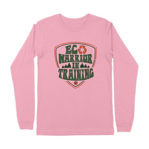 Eco Warrior in Training Kids Long Sleeve T-Shirt Youth Small Light Pink