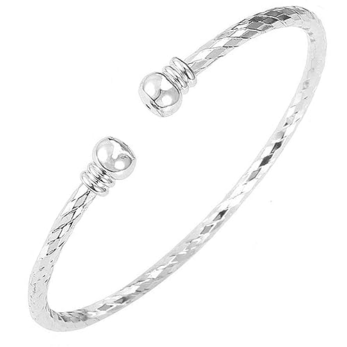Sterling Silver Bangle Bracelets for Women,Fashion Jewelry Simple Adjustable 925 Silver Cuff Bangles for Women Mom Wife Valentine Mothers Day Gift