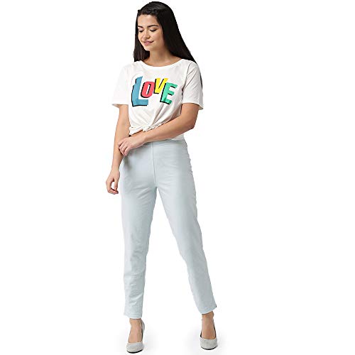 Image of GO COLORS Cotton Stretch Kurti Pants Full Length for Women | Breathable, Mid Rise, Tall