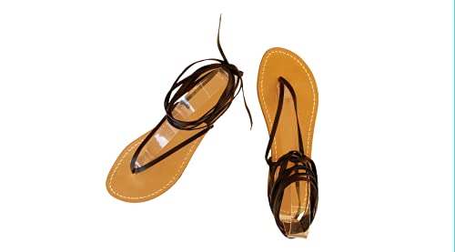 Sandali Artigianali Donna Capresi Moda Capri Sorrento Positano 100% Made in Italy Personalizzabili Pelle - Modello Schiava Gladiatore Infradito