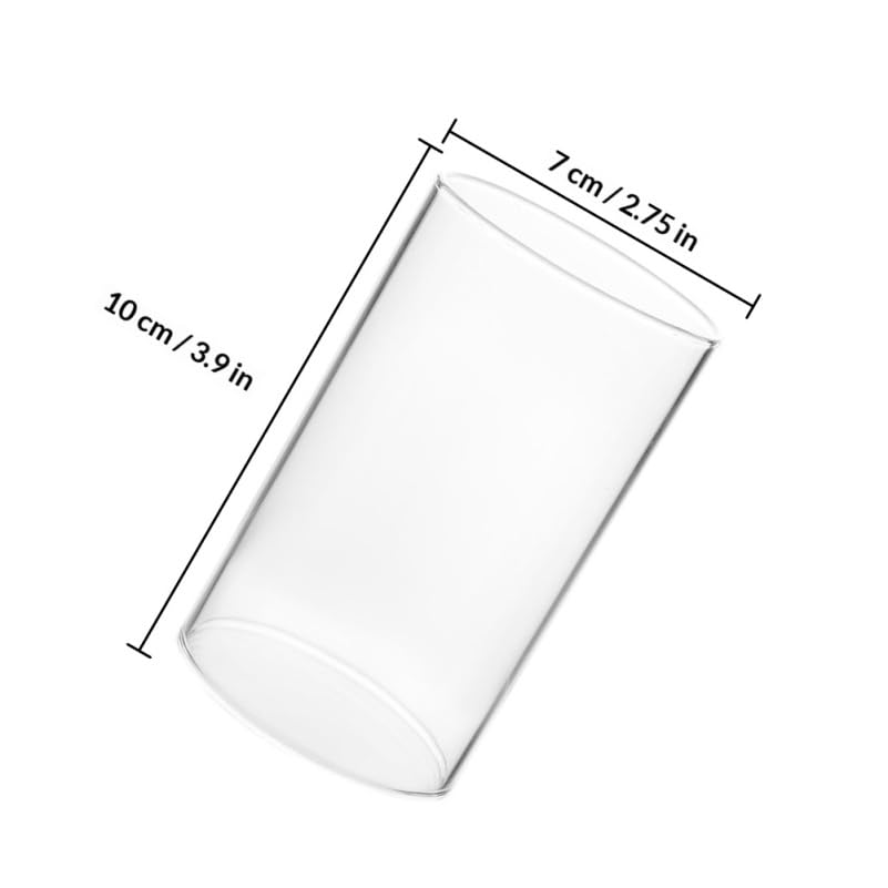 Garneck Cylindre en verre sans fond de 7 cm de diamètre - Pour l'intérieur et l'extérieur - 4 bougeoirs transparents - 10 x 7 x 7 cm - Cylindre de rechange pour fête, maison, banquet en plein air