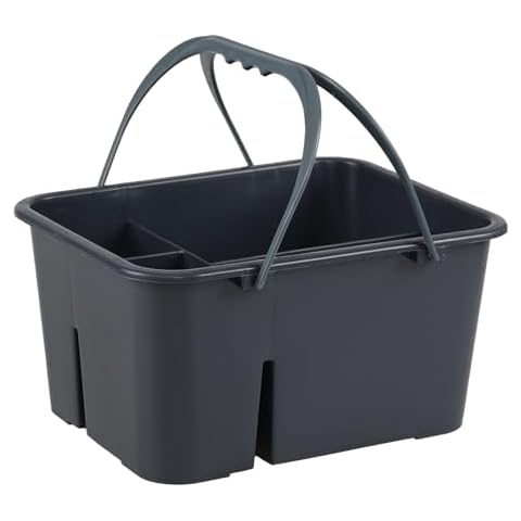 Wekioger 1-Pack Plastic Carry Caddy with Handle, Cleaning Caddy Organizer, Gray Cover