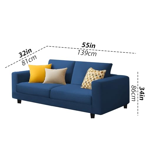 Image of Galib 2 Seater Sofa Set for Living Room (Blue Fabric) Premium Fabric Sofa Set