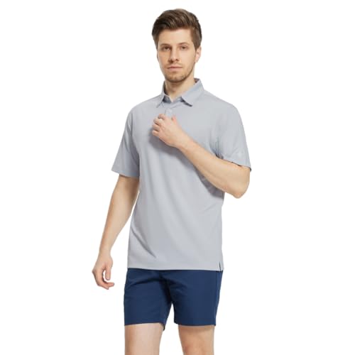 Image of Mens Polo Shirts Short and Long Sleeve Casual Solid Stylish Dry Fit Performance Designed Collared Golf Polo Shirts for Men