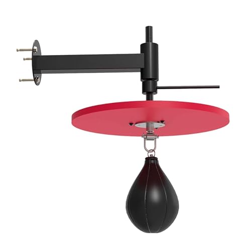 WUDUOA Wall-Mounted Height Adjustable Boxing Speed Ball Platform with Swivel, Stress Relief Boxing Training Equipment (Color: Red, Size: 50x60x3cm)(Red)