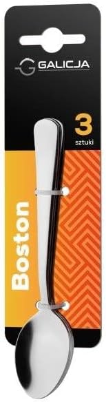 Boston Stainless Steel Cutlery - Cutlery - Stainless Steel Cutlery - Bistro Cutlery - Stainless Steel Cutlery - Stainless Steel Cutlery - Coffee Spoon - Cutlery Set of 3 12 x 2.6 cm