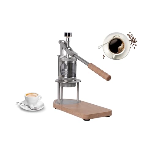 Macchina per caffè a mano, macchina per caffè espresso manuale portatile e rimovibile, con portafiltro senza fondo da 51 mm, manometro 6-9 bar, per casa, ufficio e campeggio