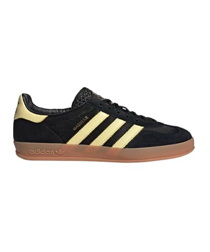 adidas Originals - Zapatillas Gazelle Indoor en Cuero, Negro-Amarillo (10.5)