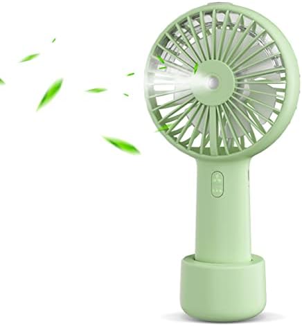 Portable Hand held Misting Fan, Small Personal USB Rechargeable Battery Operated Spray Fan Mister 20ml Water Tank Mist Lash Fan Quiet 3 Speed Strong Cooling Wind for Travel Office Outdoors matcha