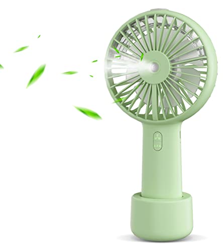 Portable Hand Held Misting Fan, Small Personal Usb Rechargeable Battery Operated Spray Fan Mister 20Ml Water Tank Mist Lash Fan Quiet 3 Speed Strong Cooling Wind For Travel Office Outdoors Matcha #TOP2
