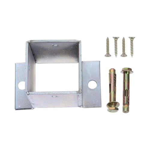 Support de poteau robuste en acier inoxydable argenté pour clôture durable