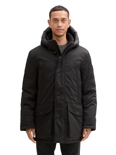 TOM TAILOR Herren 1041321 Arctic Winterpaka mit Abnehmbarer Kapuze, 29999-Black, XL TOM TAILOR Herren 1041321 Arctic Winterpaka mit Abnehmbarer Kapuze, 29999-Black, XL