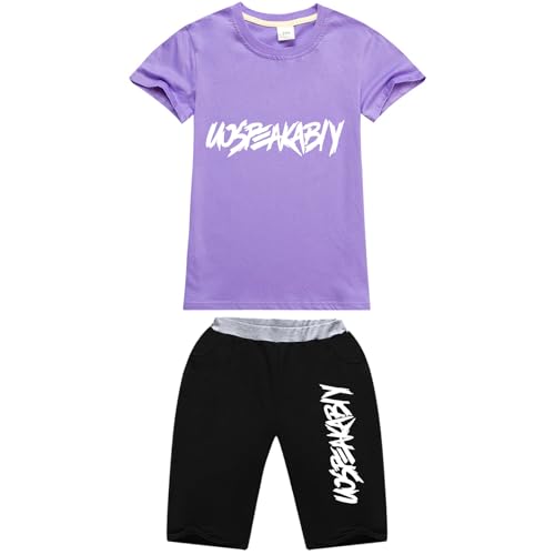 Image of amropi Boys Shorts Set Cotton T-Shirt and Short Pants 2 Pieces Summer Tracksuit for Age 2-12 Years