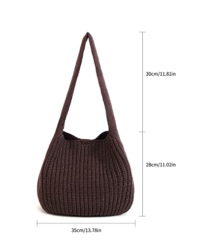 Image of ENBEI Women's Crochet Tote Bag Knit Shoulder bag,Aesthetic Bag,Cute Eco-Friendly Tote for Travel,Daily Use,Gift Box Packaging