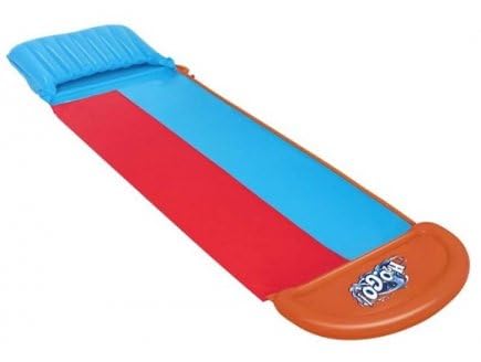 Toboggan Aquatique Double Voie 4,88m - Tapis de Glisse 2 Pistes rampes avec arroseurs - ventriglisse - Set Jeu d'eau Jardin Enfant et 1 Carte