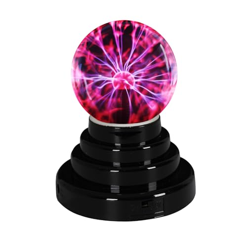 DELIPOP Plasma Ball Lamp - USB&Battery Powered Electric Plasma Ball Light, Touch Sensitive Electric Ball Lightning Toys for Kids, Parties, Home, Amazing Gift for Christmas (3Inch)