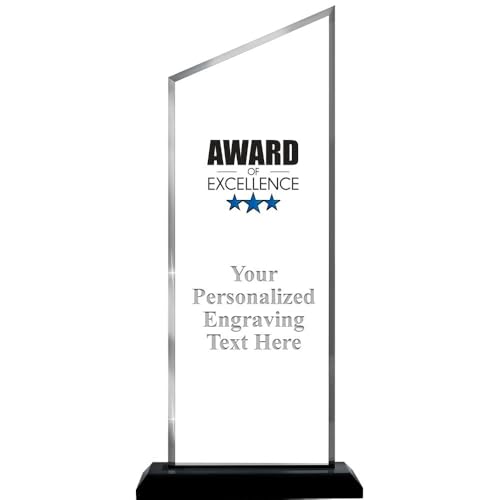 Crown Awards 14.25" Incline Slant Skyline Color Award of Excellence Acrylic, Personalize with Your Engraving