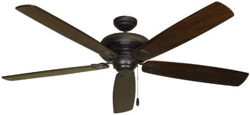 Gulf Coast Fans Tiara Contemporary Large Ceiling Fan in Oil Rubbed Bronze with 72" Hand Carved Dark Walnut Blades