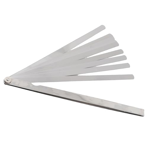 Fafeicy 300mm Gap Fühlerlehre mit 17 Messklingen, 0.02-1mm Dicke Edelstahl-Messwerkzeug, Drehbares und faltbares Design