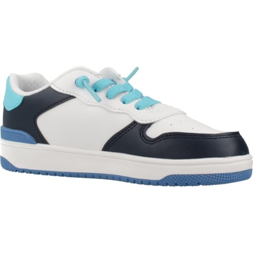 Geox J Washiba Boy B Basket, Blanc/Bleu Marine, 31 EU